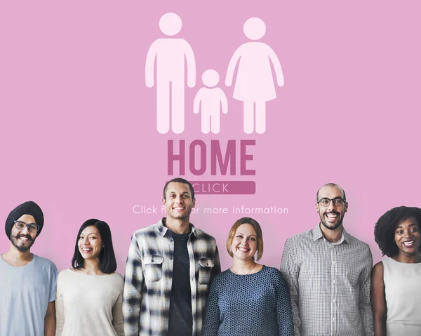 Diversidad de personas con hogar — Foto de Stock