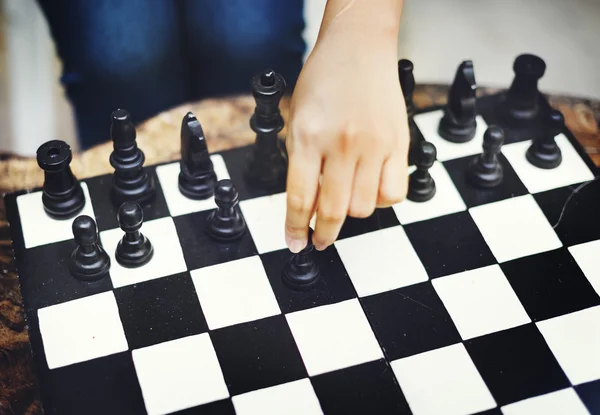 Стратегия шахматных игр — стоковое фото