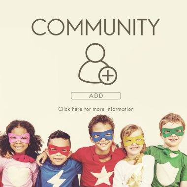 Mutlu cherful süper kahraman çocuklar