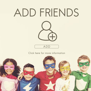 Mutlu cherful süper kahraman çocuklar