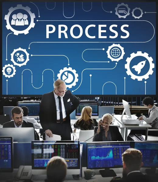 Affärsmän som arbetar och Process — Stockfoto