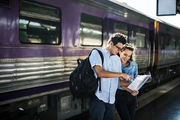 Couple Travellers  Concept — Stock Photo, Image