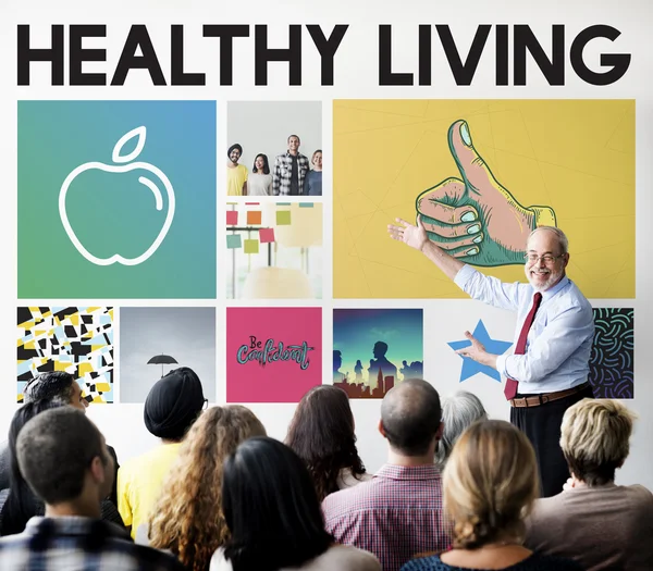 Mensen bij seminar met gezond leven — Stockfoto