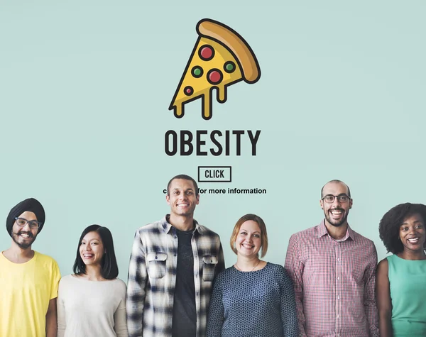 Diversidade pessoas com obesidade — Fotografia de Stock