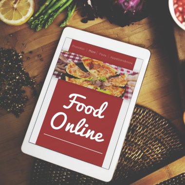 Tablet ve yiyecek sipariş kavramı