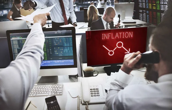 Erwerbstätige Unternehmer und Inflation — Stockfoto