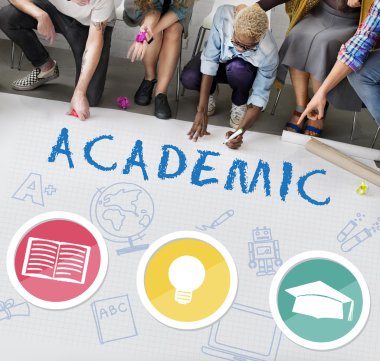 Kattaki insanlar çizim afiş