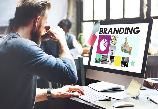 man drinking coffee and working 