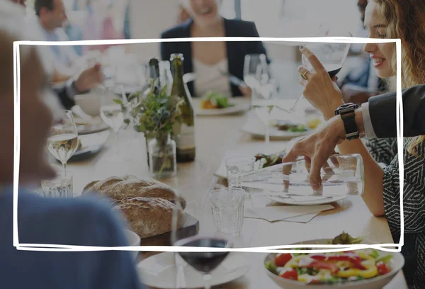 People enjoying food