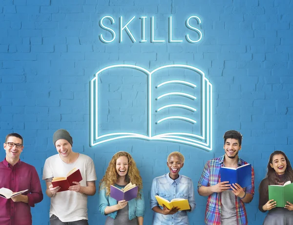 Young people holding books — Stock Photo, Image