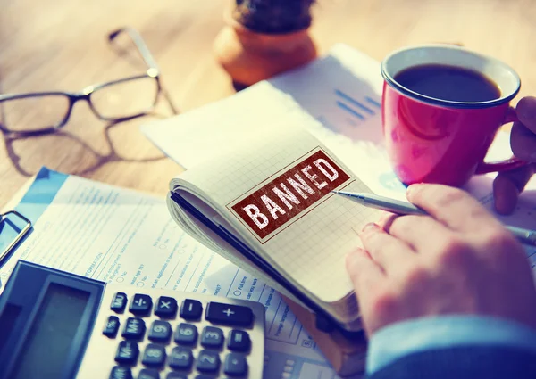 Man working with Banned Concept — Stock Photo, Image