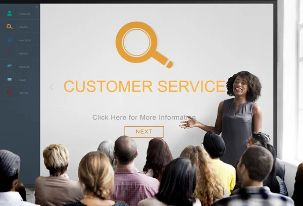 People at seminar with Customer Service — Stock Photo, Image