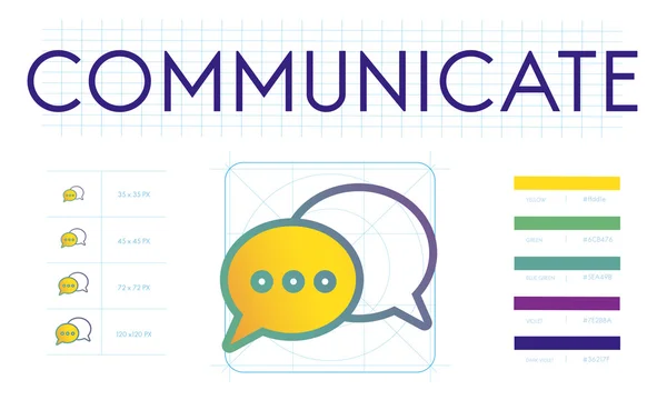 Kreatív grafikus kommunikáció ikonok — Stock Fotó