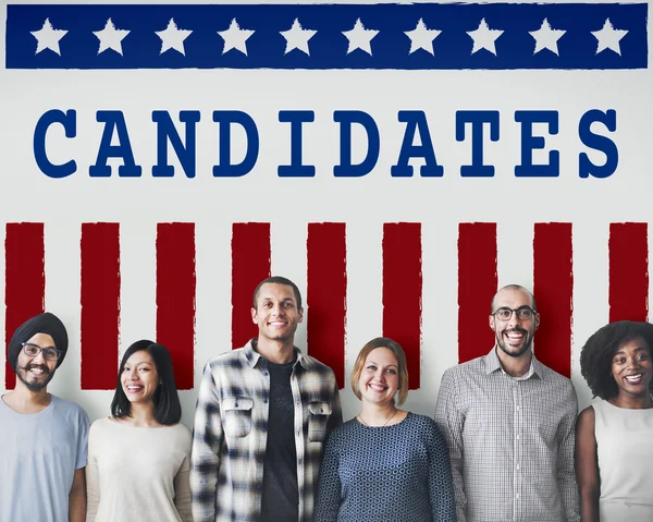 Diversiteit mensen met kandidaten — Stockfoto