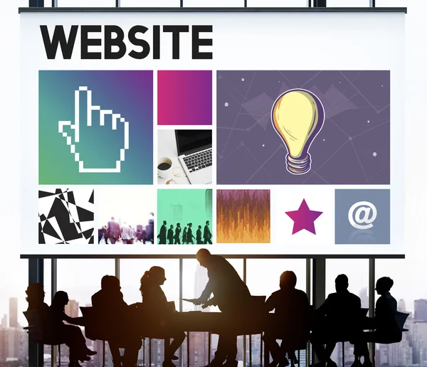 Affärsmöte och webbplats hemsida — Stockfoto