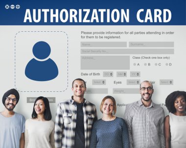 diversity people with Authorization Card clipart