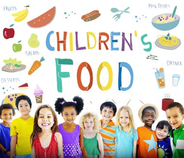 Gülümseyen şirin farklı çocuklar