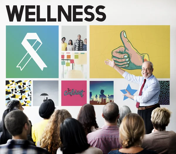 People at seminar with Wellness — Stock Photo, Image