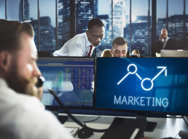 People working and Marketing — Stock Photo, Image