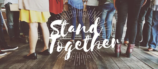 Persone con Stand Together Concept — Foto Stock