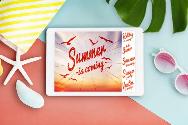 digital tablet, summer concept