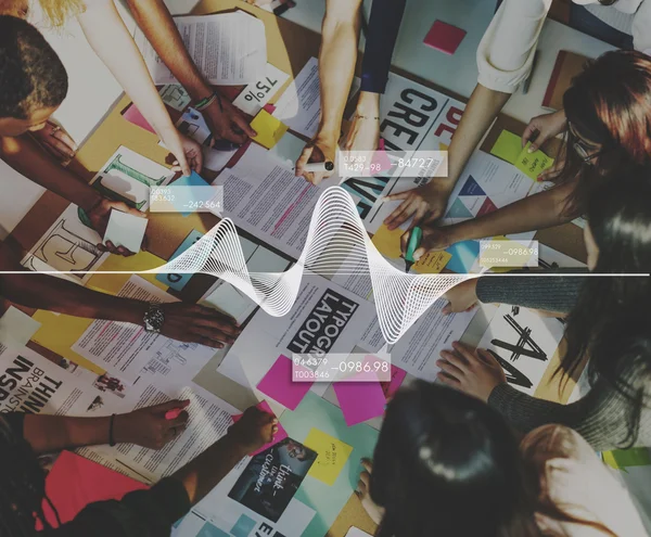 Students at workplace table — Stock Photo, Image