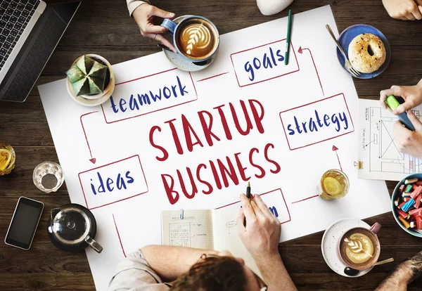 Tabela z plakatu z Startup Business — Zdjęcie stockowe