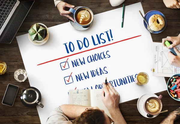 Table with poster with Do List — Stock Photo, Image