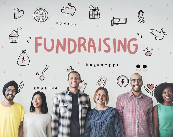 Diversità persone con Fundraising — Foto Stock