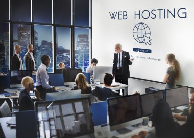 çalışma iş adamları ve Web Hosting