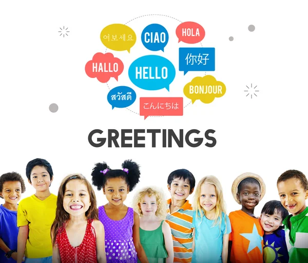 Cute diverse kids smiling — Stock Photo, Image