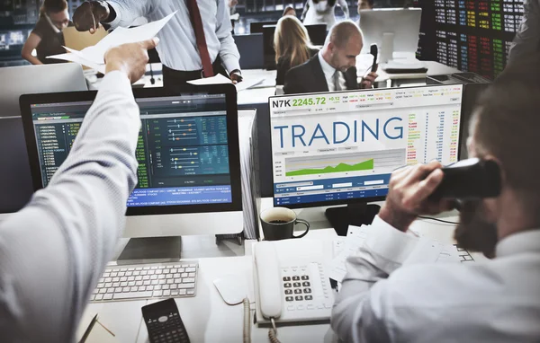 Företag som arbetar och handel — Stockfoto