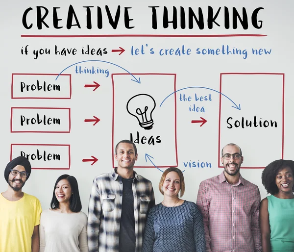 Diversiteit mensen met creatief denken — Stockfoto