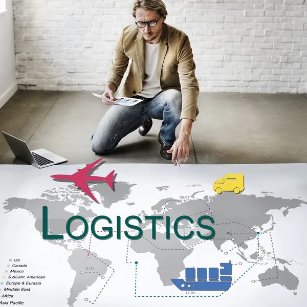 Businessman working with Logistics — Stock Photo, Image