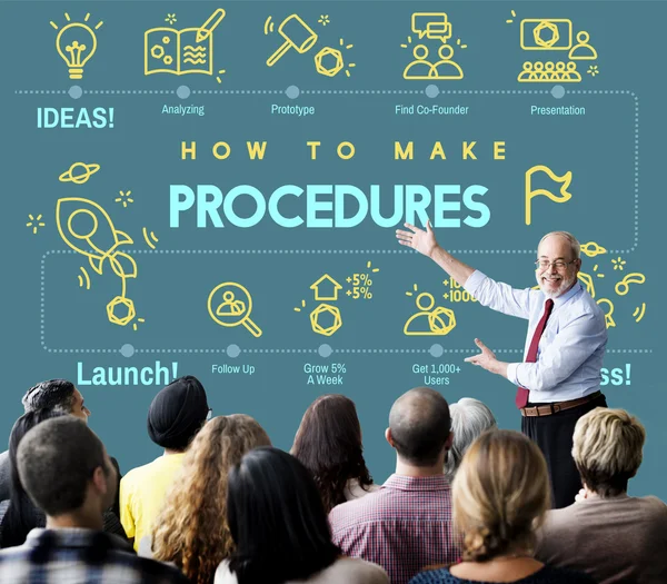 Mensen bij seminar met procedures — Stockfoto