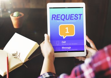 Kişi dijital Tablet ile