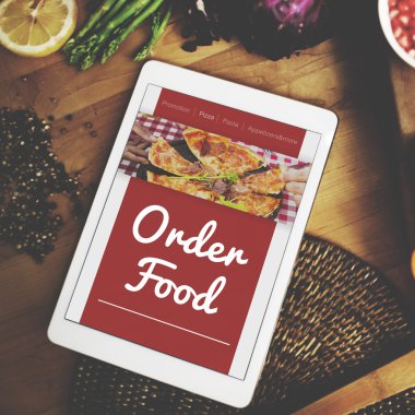 Tablet ve yiyecek sipariş kavramı