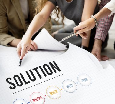 Poster ve çözüm çalışma tasarımcılar