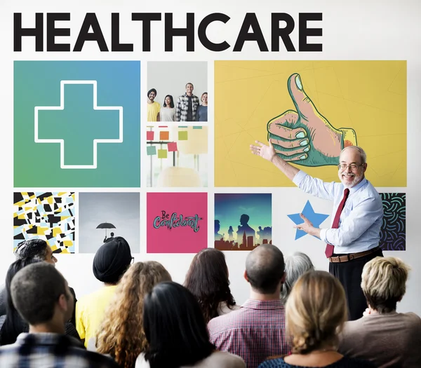 People at seminar with Healthcare — Stock Photo, Image