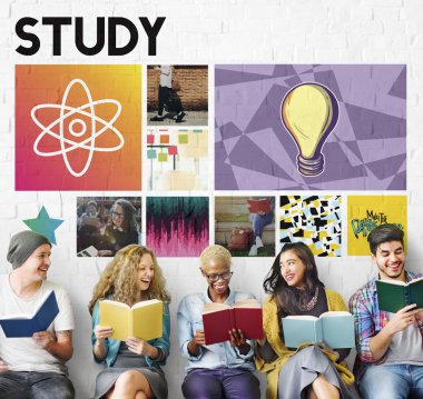 Çeşitlilik grup kitap tutan insan