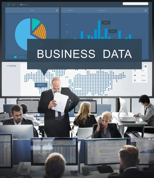 Business workers and Business Data — Stock Photo, Image