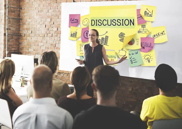 People at conference with Discussion — Stock Photo, Image