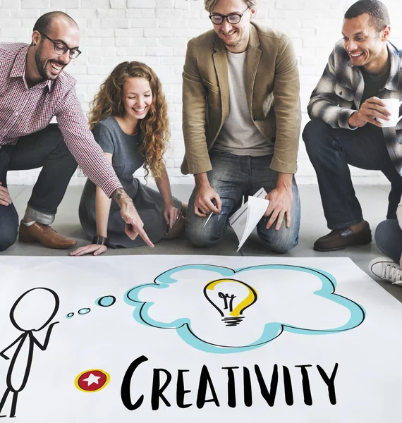 Designers working with poster and Creativity — Stock Photo, Image