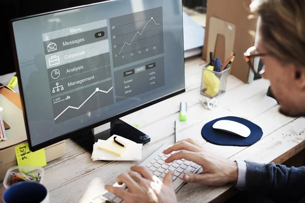 Business man working with computer — Stock Photo, Image