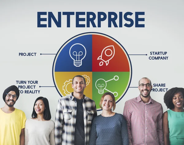 Diversité personnes avec entreprise — Photo