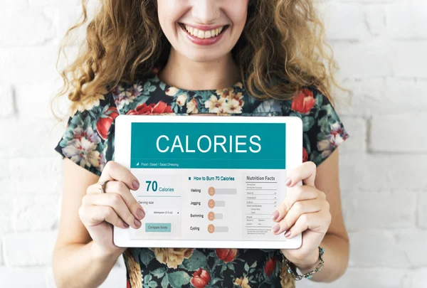 Woman holding digital tablet — Stock Photo, Image