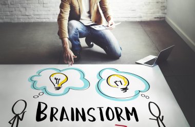 işadamı beyin fırtınası ile çalışma