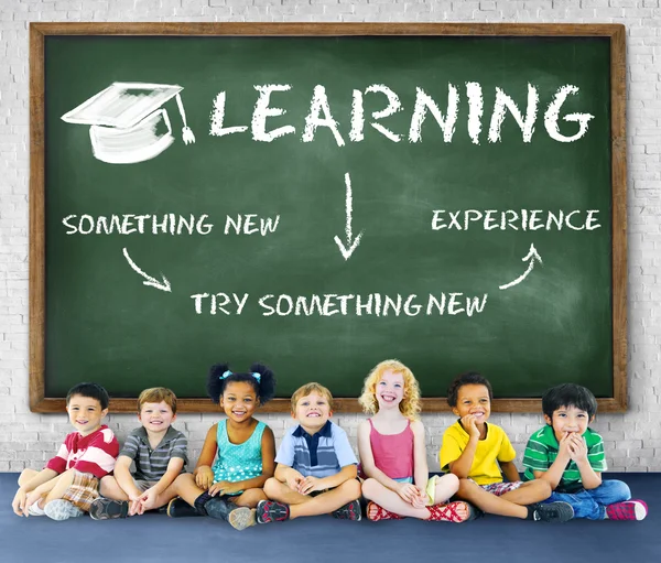 Diversity children sitting together — Stock Photo, Image