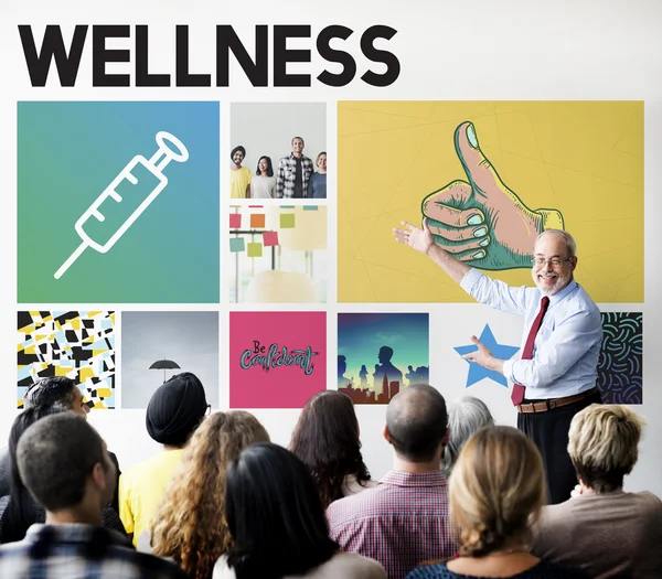 People at seminar with Wellness — Stock Photo, Image