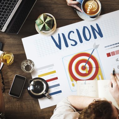 Vizyon konsepti ile posteri ile tablo